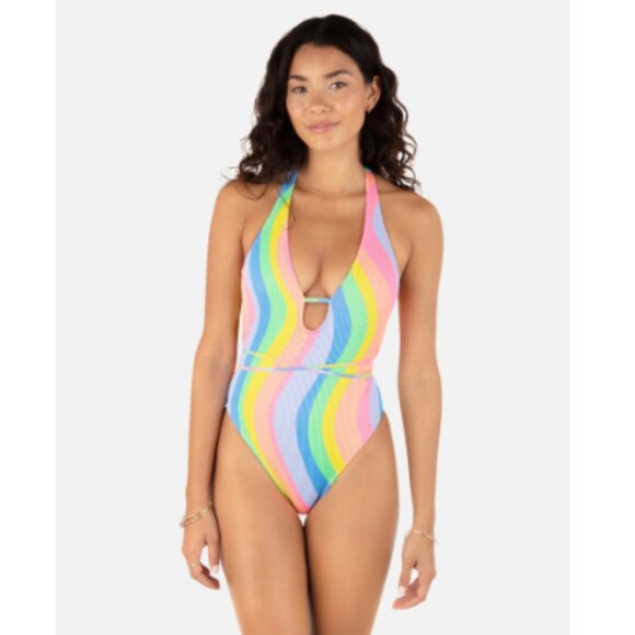 Hurley Other - Hurley Women's Soft Waves Cheeky One Piece in Sky, Size Small